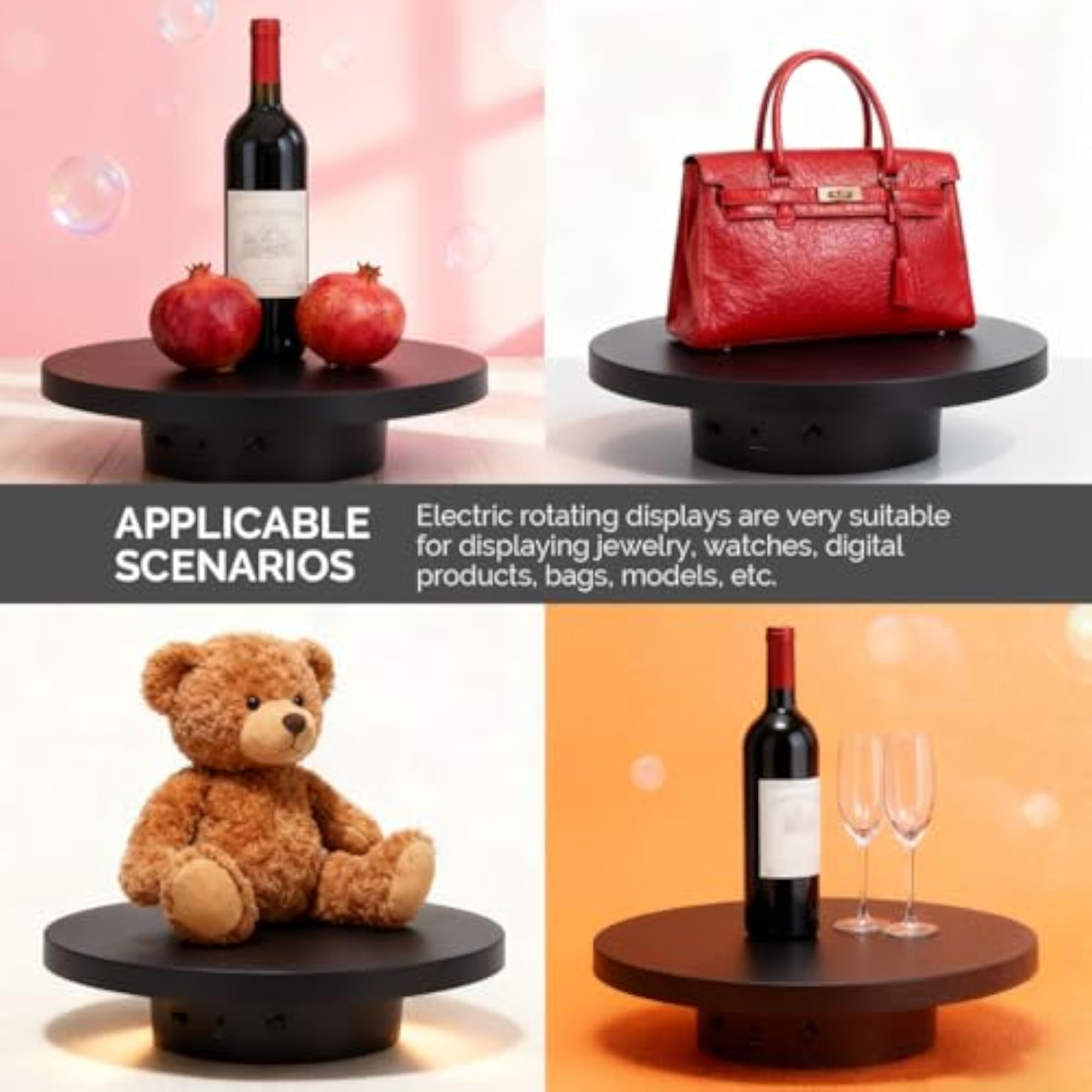 Product Rotator for Photography, 360° Cake Display Turntable