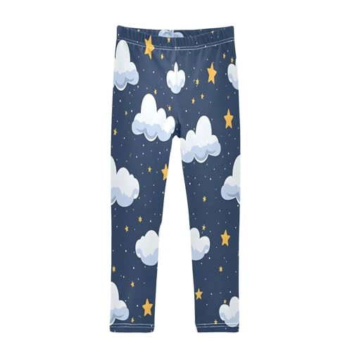 Bolaz Toddler Girls Leggings Printed Yoga Pants Leggings Clouds and Stars for Kids