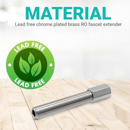 Metpure RO Faucet Shank Extension. 3" Long x 1/4" COMP (7/16" UNS). For Water Filtration Faucet Threaded Stem Extension Adapter for Thick Countertops. Chrome Plated. Includes Rubber Gasket Seal. by Metpure - Image 9