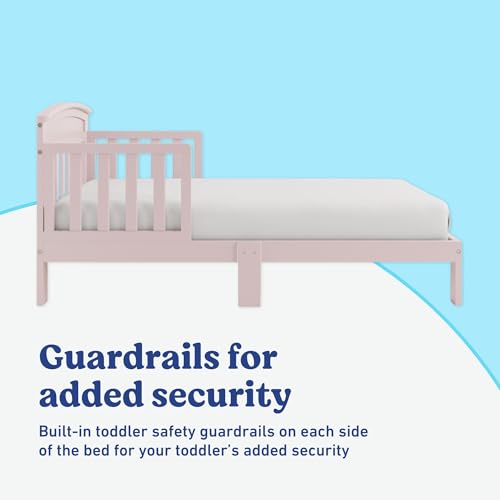 Image of Graco Benton Toddler Bed (Blush) - GREENGUARD Gold Certified, Baby Safety Alliance Verified, with Safety Toddler Guardrails, Fits Standard Crib Mattress, Easy Assembly, Kids Transition Bed