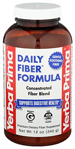Yerba Prima Daily Fiber Powder for Digestive Support, 12 Ounce