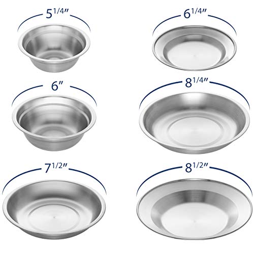 image for Wealers Stainless Steel Plates and Bowls Camping Set Small and Large D