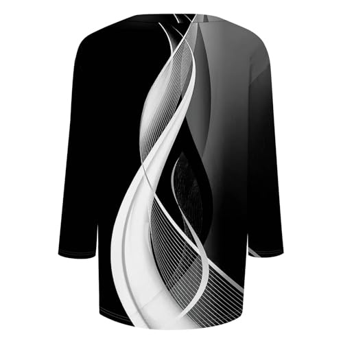 HTHLVMD Womens 3/4 Length Sleeve Tunic Tops Summer Fall Outfits 2025 Three Quarter Sleeve Casual V Neck T Shirts for Women