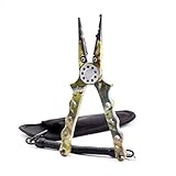 CRAZY SHARK CrazyShark Angelzange Edelstahl Hakenentferner mit Scheide und Lanyard Camo Plier 7in