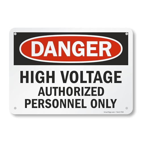 SmartSign "Danger - High Voltage, Authorized Personnel Only" Sign | 10" x 14" Aluminum