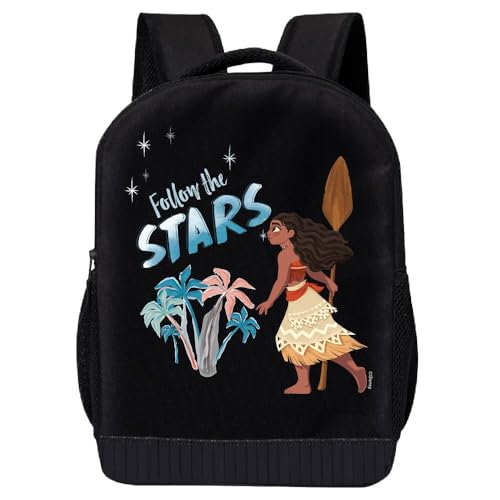 Disney Moana Backpack for Kids Girls & Teens | 17 Follow the Stars Bookbag with Padded Straps Princess Bag for School Travel & Adventures | Toddler Kids Backpack