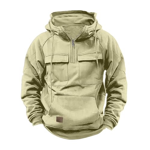 Hoodies for Men Quarter Zip Pullover Vintage Sweatshirt Tactical Hoodies Big and Tall Sweatshirt Cargo Sweatshirts