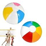 ShuHuiDe 2 Stück Aufblasbarer Wasserball,30 cm Regenbogenfarbener Wasserbälle für Baby Kinder und Erwachsene,Strandball Als Schwimmbad Spielzeug für Pool Partys und Sommerliche Aktivitäten Im Freien