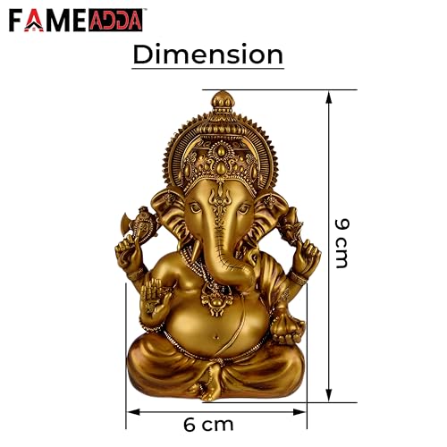 Image of 3.5 Inch Ganesha Idol Vinayaka Car Dashboard Idol Ganesha Murti Ganpati Idol for Home Decor Lord Ganesh Statue Gift for Office Desk Puja Room Figurine Decoration (Copper)