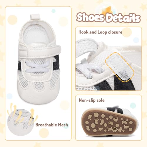 Image of Baby Boys Girls Sneakers Toddler Non-Slip Soft Rubber Sole First Walking Shoes Infant Newborn Crib Dress Shoes