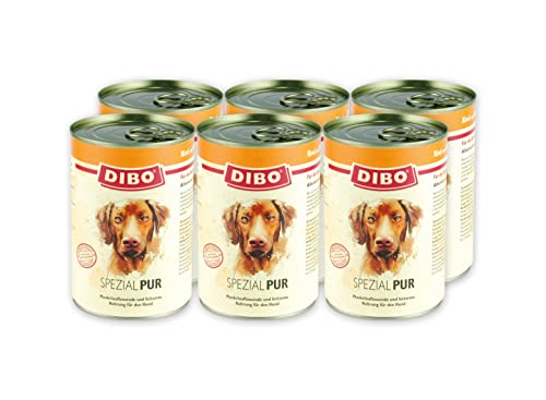 DIBO PUR Spezial - Rind & Pansen, 6 x 400g-Dose, Hundefutter, Nassfutterohne Konservierungsstoffe, Reine Fleischdosen aus frischem und natürlichem Fleisch Qualität