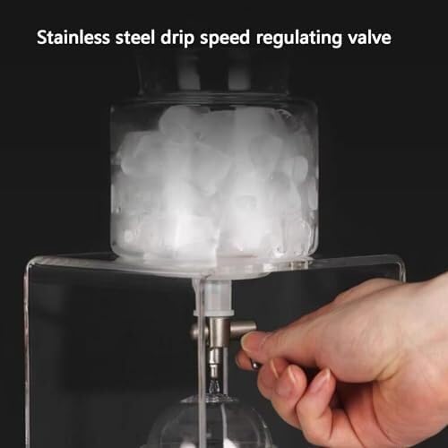 Premium Cold Brew Coffee Maker – Stainless Steel Drip Tower with Adjustable Flow, Acrylic Stand & Hand-Blown Glass for Iced Coffee & Tea (14.7 x 48 cm)