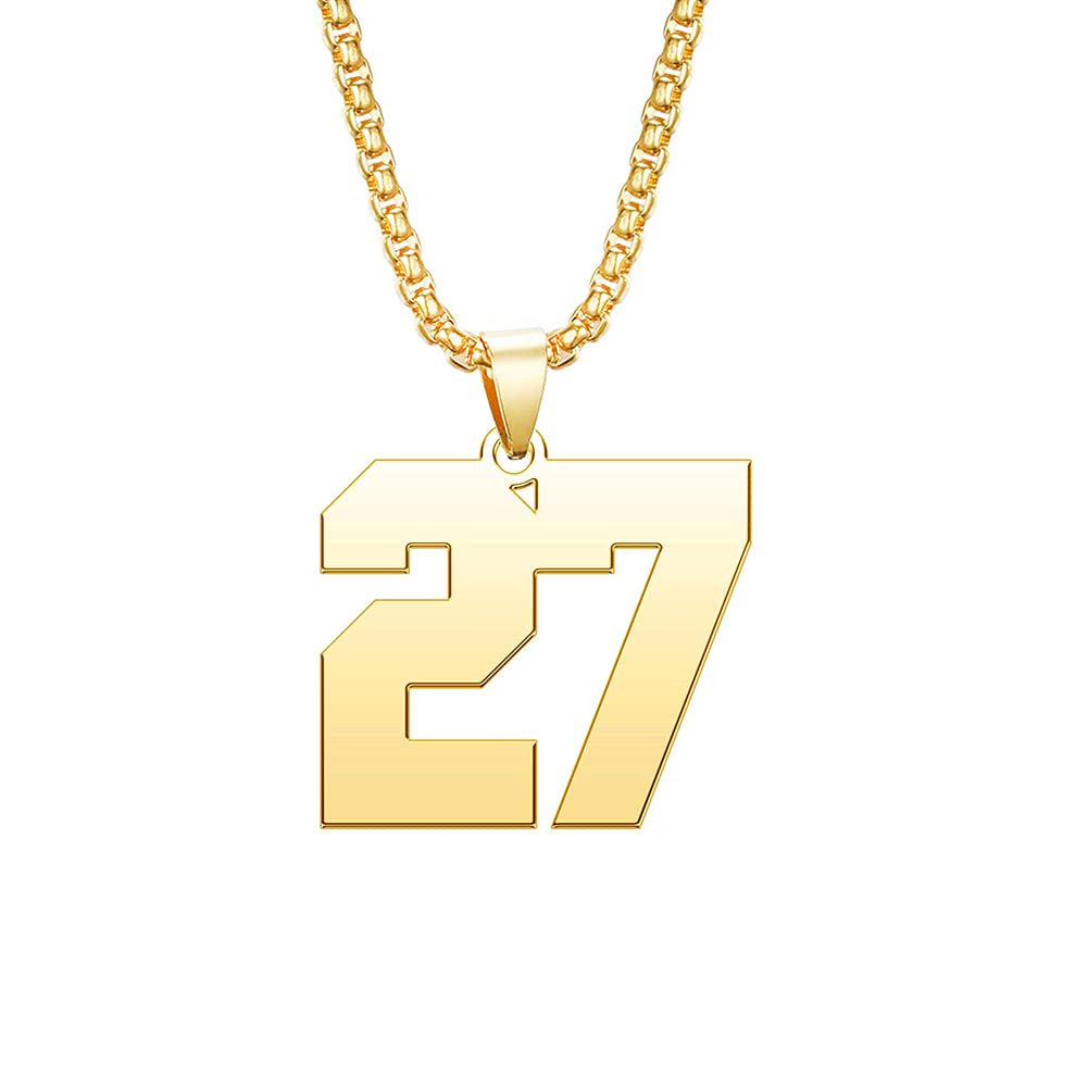 OutstandLong Men Number 13 Necklace for Women Baseball/Soccer/Football/Basketball Sports Stainless Steel Necklace Pendant Personalized Jewelry 3mm