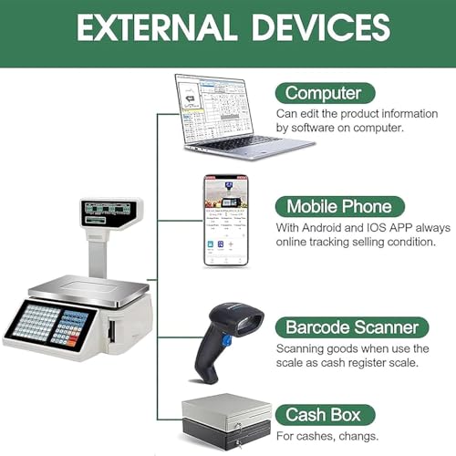 Báscula Digital con Código de Barras y Doble Pantalla LCD miniatura 6