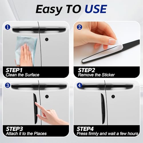 Richunie 10 Piezas Protector Parachoques Coche Protector Coche Protector Lateral Coche,Negro (2 Tamaños) - imagen 7