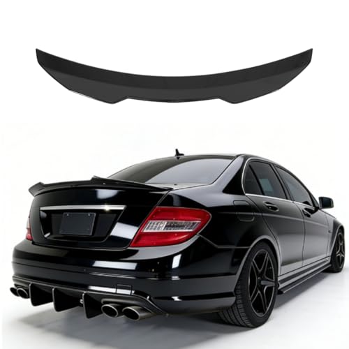time secret Rear Spoiler for Mercedes Benz W204 C-Class C180 C200 C250 C300 C350 C63 AMG 2008-2014, Duckbill Style Trunk Tail Deck Lid Wing Lip Glossy Black