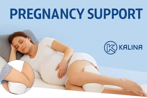 Image of Kalina Orthopedic Knee Pillow for Side Sleepers - Memory Foam Leg Pillow with Adjustable Strap for Sciatica, Hip, Knee & Lower Back Pain Relief - Premium Fabric with Washable Cover (White)