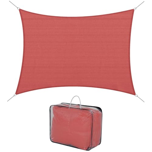 Outsunny Voile d'ombrage rectangulaire 4x6m Toile ombrage extérieur Protection Anti-UV 185g/m² HDPE, pour Jardin terrasse extérieur Patio Piscine Balcon,...