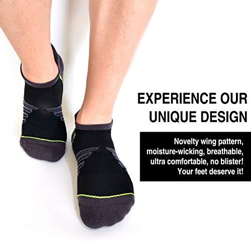 Busy Socks Compression Ankle Cushioned Running Sport Socks for Men Women, Low Cut Arch Support Tab Athletic Socks 3 Pairs3