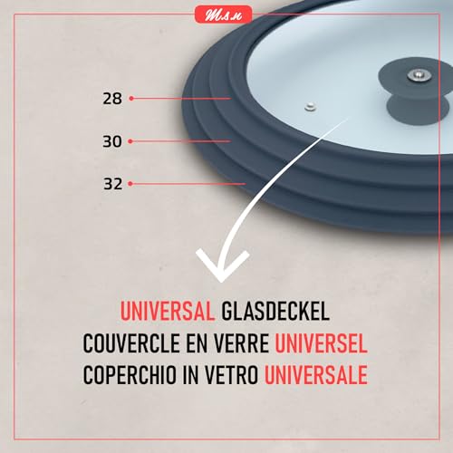 Miniatura 3 de M.S.N Tapa De Cristal Universal, Ollas Y Sartenes De 28 30 32 Cm, Con Válvula De Escape Y Borde De Silicona.