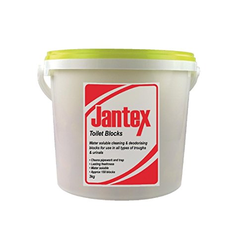 Jantex Urinal Blocks 3kg Pack Quantity:Approx.150 Blocks Yellow Citrus Scented Deodorising Removes Unpleasant Odours Cleans and Maintains Pipework Urinal Cakes Water Soluble | CF985-Packaging may vary