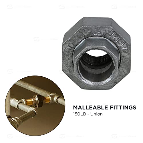 Supply Giant Hnvo0300 1" Galvanized Malleable Iron Straight Union For 150 Lb Applications, With Female Threaded Connects, 1 #TOP1