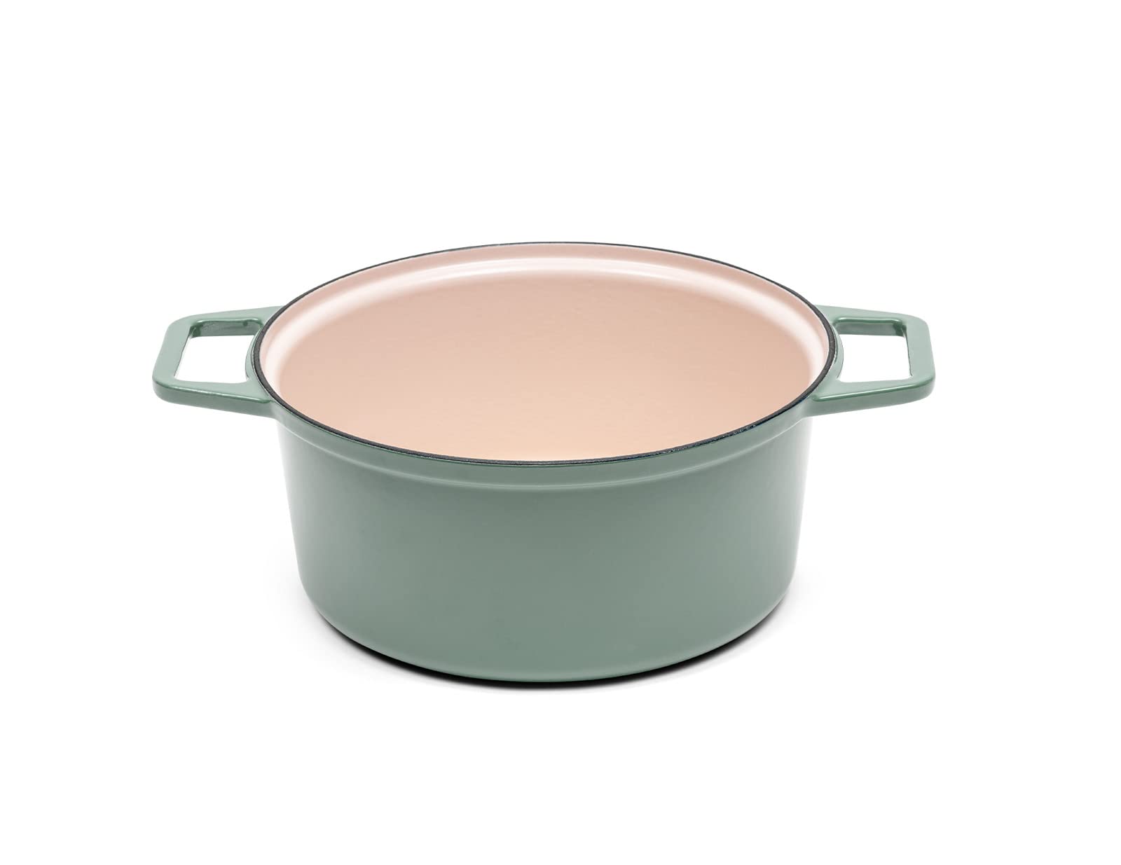 Misen Horno holandés de hierro fundido esmaltado – Olla holandesa de 7 cuartos con tapa de parrilla – Olla de hierro fundido con asas, verde