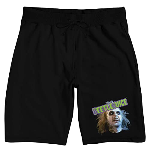 Bioworld Beetlejuice Betelgeuse Face Men's Black Sleep Pajama Shorts