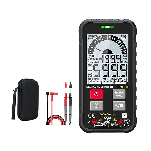 デジタルマルチメータ電圧テスター真の実効値コンデンサ 6000 カウントトランジスタメーター AC DC オームテスター NCV ユニバーサルマルチメトロ 簡単操作(118B)