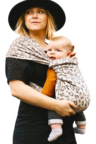 manduca Twist - Mochila Fular Portabebés - Con Correa de Ajuste Suave - Para Bebés Desde Recién Nacido y Niños Hasta los 15 Kg - Algodón Ecológico - Leo