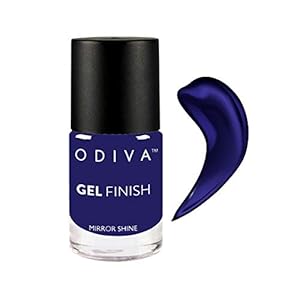 ODIVA Gel Finish Nail Polish, Quick Drying Nail Polish, Glossy Gel Finish & Long Lasting, 11 ML (Spectrum Indigo,Blue)