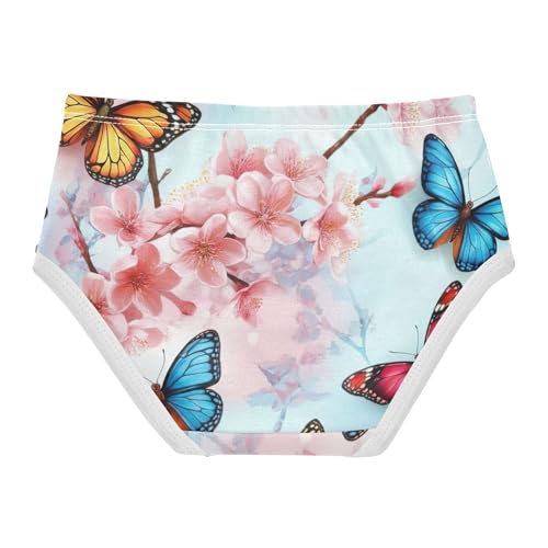 Cotton Toddlers Underwear Floral Vibrant Butterflies Cherry Blossoms Girl Panties Cute Funny Briefs Underpants 2t2