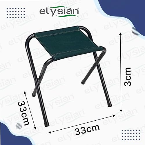 Image of Inditradition Polyester Foldable Picnic & Travel Stool | Ideal for Both Adults & Kids (Green), 33 x 33 x 3 Cm