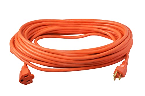 Southwire Outdoor Extension Cord - Medium Duty Power for Lawn Tools & Landscaping - Durable Vinyl Jacket - Molded Plug - High Visibility - 16/3 SJTW - 50 Foot - Orange