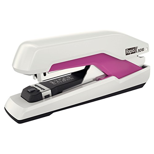 Agrafeuse Rapid S060 Omnipress compacte 30 feuilles papier blanc rose
