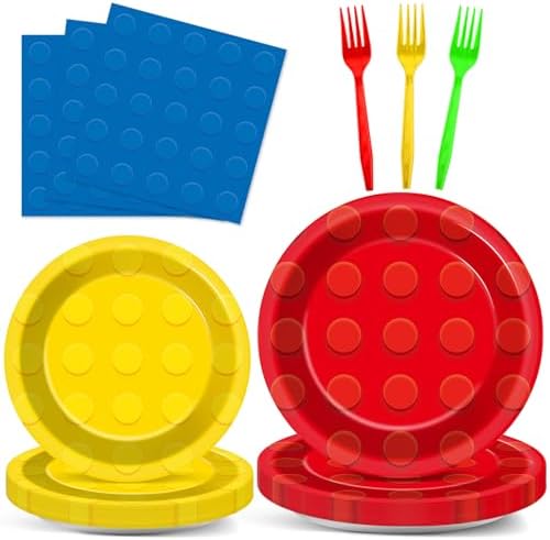 LINHAXM 3 Pack Building Block Party Tablecloths - Disposable Plastic, 54 X 108 Inch, Waterproof For Kids Birthday 6 thumbnail image