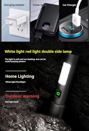 Image of COBA (Rechargeable LED Metal Torch) Zoomable with 5 Modes Flashlight, Super Bright 80W LED Light