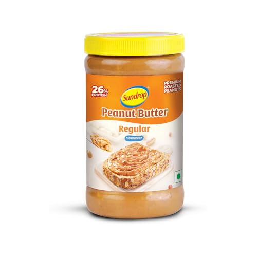 Image of Sundrop Peanut Butter | Crunchy | 462 grams | With 26% Protein | 4% Dietary Fibre | Premium Roasted Peanuts | No Preservatives | Great Value Per Gram of Protein