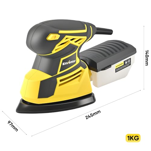 Enventor Detail Sander, 130W 13500 Compact Electric Mouse Sander with Dust Collector, 20PCS Sandpapers, Ideal for Wood, Furniture, Metal Sanding and Polishing, Paint Removing - Image 7