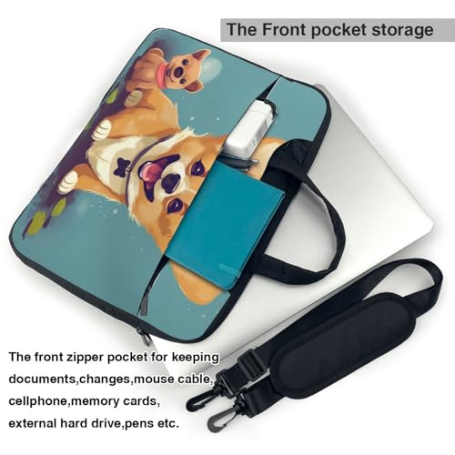 Maletín para portátil 15.6 pulgadas con diseño de Corgi miniatura 4