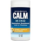 Natural Vitality Calm Mind, Magnesium Citrate + L-Theanine Powder, Supplement for Stress Relief, Gluten Free & Vegetarian, Honey Vanilla, 12 oz.