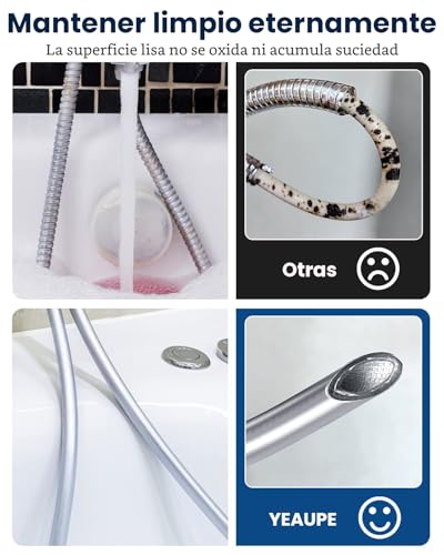 Miniatura 6 de Manguera De Ducha De 160 Cm Con Protección Contra Torsión, Yeaupe Manguera De Ducha De 160 Cm, Conexión Estándar De 1 2 , Flexible Y Resistente A Las Torceduras, Probada En Agua Potable Y A Presión