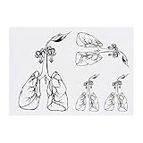 Azeeda 4 x 'Lung & Roots' Temporary Tattoos - Water Resistant, Skin-Safe, Non-Toxic Transfers, Mixed Sizes (TO00004750)