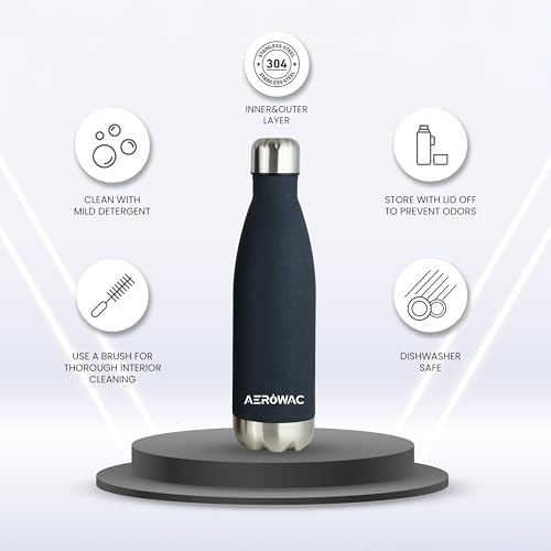 Image of 304 Stainless Steel Viva Insulated Flask 500ml | Hot & Cold 24 Hours | Double Wall, Lightweight, Leak Proof, BPA-Free Bottle | Ideal for Outdoor, Office, Gym, School (Blue, Pack of 1)