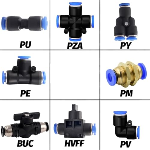 Conectores neumáticos PB codo de manguera de 6mm con rosca macho M5 para aire 5