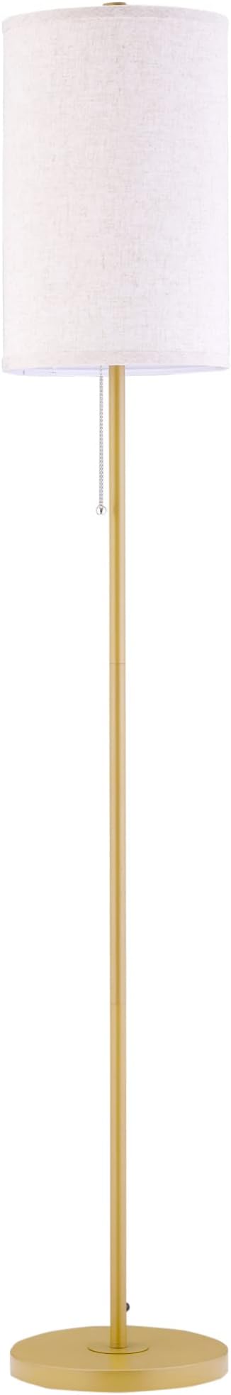 HOMCOM HOMCOM Living Room Floor Lamp with Linen Shade, Pull Chain Switch, Steel Base Floor Lamp, E27 Socket, Bedroom Floor Lamp, Cream White