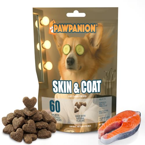 Image of Dog Skin and Coat Soft Chews with Salmon Oil, 60 Count | Fish oil and omega fatty acids support healthy skin, coat shine, moisture balance and normal shedding.