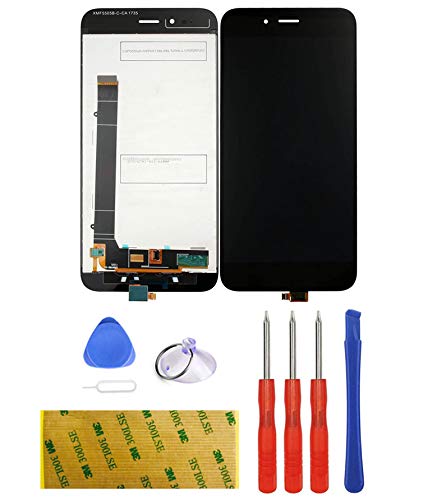 LTZGO Pantalla LCD Compatible con Xiaomi Mi 5X, Xiaomi Mi A1 ​​Negro Táctil Reemplazo Reparación Repuesto Ensamblaje Digitalizador con Herramientas Kit Cinta Adhesiva - sin Marco