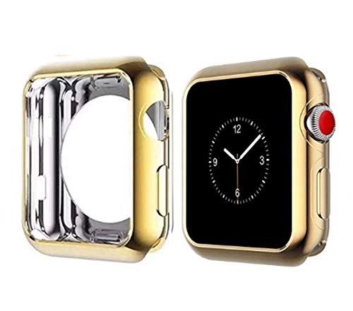 Case for Apple Watch 44mm 40mm Series 4 Soft Flexible Case Ultra Thin Protective Bumper for iWatch (44mm, Gold)