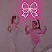 Pink Bow Neon Signs for Wall Decor Girls Room Beauty Salon Pink Aesthetic Room Decoration LED Neon Lights Sign 15″ × 13.4″